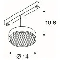 SLV Skinne spot GRIP! FLAT rund IP20, guld, sort, lakeret dæmpbar