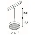 SLV pendant luminaire GRIP! FLAT IP20, gold, black dimmable