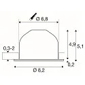 SLV ceiling recessed luminaire NEW TRIA® 68 AIRTIGHT suitable for VDU workstation IP23, white, lacquered dimmable