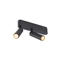 SLV Loftlampe GRIP!S DOUBLE egnet til VDU-arbejdsstationer IP20, guld, sort, lakeret dæmpbar