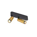 SLV Loftlampe GRIP!S DOUBLE egnet til VDU-arbejdsstationer IP20, guld, sort, lakeret dæmpbar