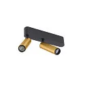 SLV Loftlampe GRIP!S DOUBLE egnet til VDU-arbejdsstationer IP20, guld, sort, lakeret dæmpbar