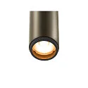 SLV Indbygnings loftlampe GRIP!S cylindrisk, egnet til VDU-arbejdsstationer IP20, bronze, sort, lakeret dæmpbar