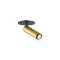 SLV Indbygnings loftlampe GRIP!S cylindrisk, egnet til VDU-arbejdsstationer IP20, guld, sort, lakeret dæmpbar