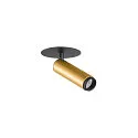 SLV Indbygnings loftlampe GRIP!S cylindrisk, egnet til VDU-arbejdsstationer IP20, guld, sort, lakeret dæmpbar