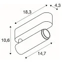 SLV Loftlampe GRIP!M SINGLE IP20, guld, sort, lakeret dæmpbar