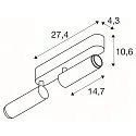 Loftlampe GRIP!M DOUBLE IP20, sort, hvid, lakeret dæmpbar