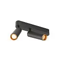 Loftlampe GRIP!M DOUBLE IP20, guld, sort, lakeret dæmpbar