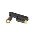 SLV Loftlampe GRIP!M DOUBLE IP20, guld, sort, lakeret dæmpbar