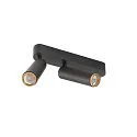 SLV Loftlampe GRIP!M DOUBLE IP20, guld, sort, lakeret dæmpbar