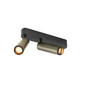 Loftlampe GRIP!M DOUBLE IP20, bronze, sort, lakeret dæmpbar