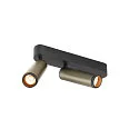 SLV Loftlampe GRIP!M DOUBLE IP20, bronze, sort, lakeret dæmpbar