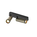 SLV Loftlampe GRIP!M DOUBLE IP20, bronze, sort, lakeret dæmpbar