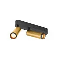 Loftlampe GRIP!M DOUBLE IP20, guld, sort, lakeret dæmpbar