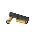 SLV Loftlampe GRIP!M DOUBLE IP20, guld, sort, lakeret dæmpbar