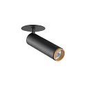 SLV Indbygnings loftlampe GRIP!M cylindrisk IP20, guld, sort, lakeret dæmpbar