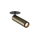 SLV Indbygnings loftlampe GRIP!M cylindrisk IP20, bronze, sort, lakeret dæmpbar