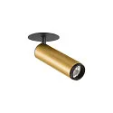 SLV Indbygnings loftlampe GRIP!M cylindrisk IP20, guld, sort, lakeret dæmpbar