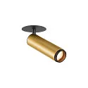 SLV Indbygnings loftlampe GRIP!M cylindrisk IP20, guld, sort, lakeret dæmpbar