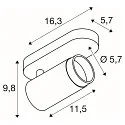 ceiling luminaire GRIP! L SPOT CL SINGLE cylindrical GU10 IP20, black, white, lacquered dimmable