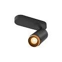 Loftlampe GRIP! L SPOT CL SINGLE cylindrisk GU10 IP20, guld, sort, lakeret dæmpbar