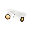 Loftlampe GRIP! L SPOT CL DOUBLE cylindrisk GU10 IP20, sort, hvid, lakeret dæmpbar