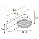 Loftlampe GRIP! FLAT IP20, guld, sort, lakeret dæmpbar