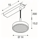 SLV 1-phase pendant luminaire GRIP! FLAT down, without shade, CCT Switch IP20, gold, black dimmable