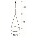 SLV Pendel MAGICO 20 E27 IP20, aluminium dæmpbar