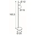 SLV Standerlampe SUN FL rund G9 IP20, sort dæmpbar