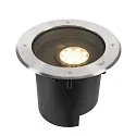 SLV Gulvindbygningslampe DASAR® XL DALI rund, svingbar, asymmetrisk, dæmpbar IP65/IP67, rustfrit stål dæmpbar