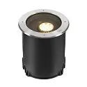 SLV Gulvindbygningslampe DASAR® XL DALI rund, svingbar, asymmetrisk, dæmpbar IP65/IP67, rustfrit stål dæmpbar