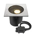 Gulvindbygningslampe DASAR® XL DALI svingbar, firkantet, asymmetrisk, dæmpbar IP65/IP67, rustfrit stål dæmpbar