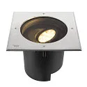 SLV Gulvindbygningslampe DASAR® XL DALI svingbar, firkantet, asymmetrisk, dæmpbar IP65/IP67, rustfrit stål dæmpbar