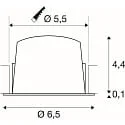 SLV Indbygnings loftlampe NUMINOS® XS egnet til VDU-arbejdsstationer IP20, hvid dæmpbar