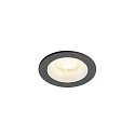 Indbygnings loftlampe NUMINOS® XS rund, egnet til VDU-arbejdsstationer IP20, sort, hvid, lakeret dæmpbar