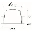 SLV ceiling recessed luminaire NUMINOS® XS round, suitable for VDU workstation IP20, white, lacquered dimmable