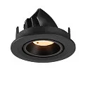 SLV Indbygnings loftlampe NUMINOS® GIMBLE S rund, egnet til VDU-arbejdsstationer IP20, sort, lakeret dæmpbar