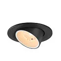 SLV Indbygnings loftlampe NUMINOS® GIMBLE S rund, egnet til VDU-arbejdsstationer IP20, sort, hvid, lakeret dæmpbar