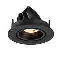 SLV Indbygnings loftlampe NUMINOS® GIMBLE S rund, egnet til VDU-arbejdsstationer IP20, sort, lakeret dæmpbar