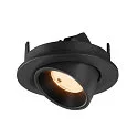 SLV Indbygnings loftlampe NUMINOS® GIMBLE S rund, egnet til VDU-arbejdsstationer IP20, sort, lakeret dæmpbar
