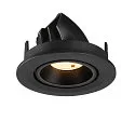 SLV Indbygnings loftlampe NUMINOS® GIMBLE S rund, egnet til VDU-arbejdsstationer IP20, sort, lakeret dæmpbar