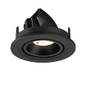 SLV Indbygnings loftlampe NUMINOS® GIMBLE S rund, egnet til VDU-arbejdsstationer IP20, sort, lakeret dæmpbar