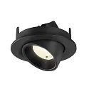 SLV Indbygnings loftlampe NUMINOS® GIMBLE S rund, egnet til VDU-arbejdsstationer IP20, sort, lakeret dæmpbar