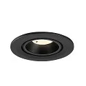 SLV Indbygnings loftlampe NUMINOS® GIMBLE S rund, egnet til VDU-arbejdsstationer IP20, sort, lakeret dæmpbar