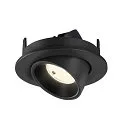 SLV Indbygnings loftlampe NUMINOS® GIMBLE S rund, egnet til VDU-arbejdsstationer IP20, sort, lakeret dæmpbar