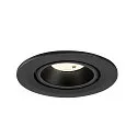 SLV Indbygnings loftlampe NUMINOS® GIMBLE S rund, egnet til VDU-arbejdsstationer IP20, sort, lakeret dæmpbar