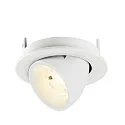 SLV ceiling recessed luminaire NUMINOS® GIMBLE S round, suitable for VDU workstation IP20, white, lacquered dimmable