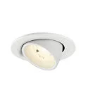 SLV ceiling recessed luminaire NUMINOS® GIMBLE S round, suitable for VDU workstation IP20, white, lacquered dimmable