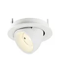 SLV ceiling recessed luminaire NUMINOS® GIMBLE S round, suitable for VDU workstation IP20, white, lacquered dimmable